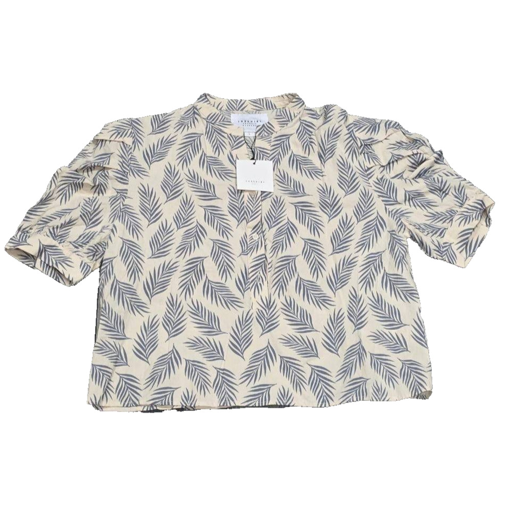 THESHIRT Rochellesehrens Shirt salt print beige cotoon preppy L A005357